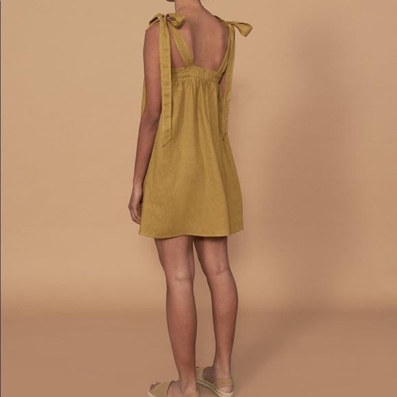 Sancia The Zala Dress New With Tags in Olive Size Small 100 % Linen - Picture 4 of 12